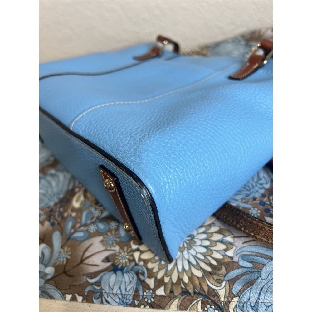 Dooney and Bourke Pebble Grain Small Lexington Tote Leather Sky Blue Purse - Picture 6 of 14